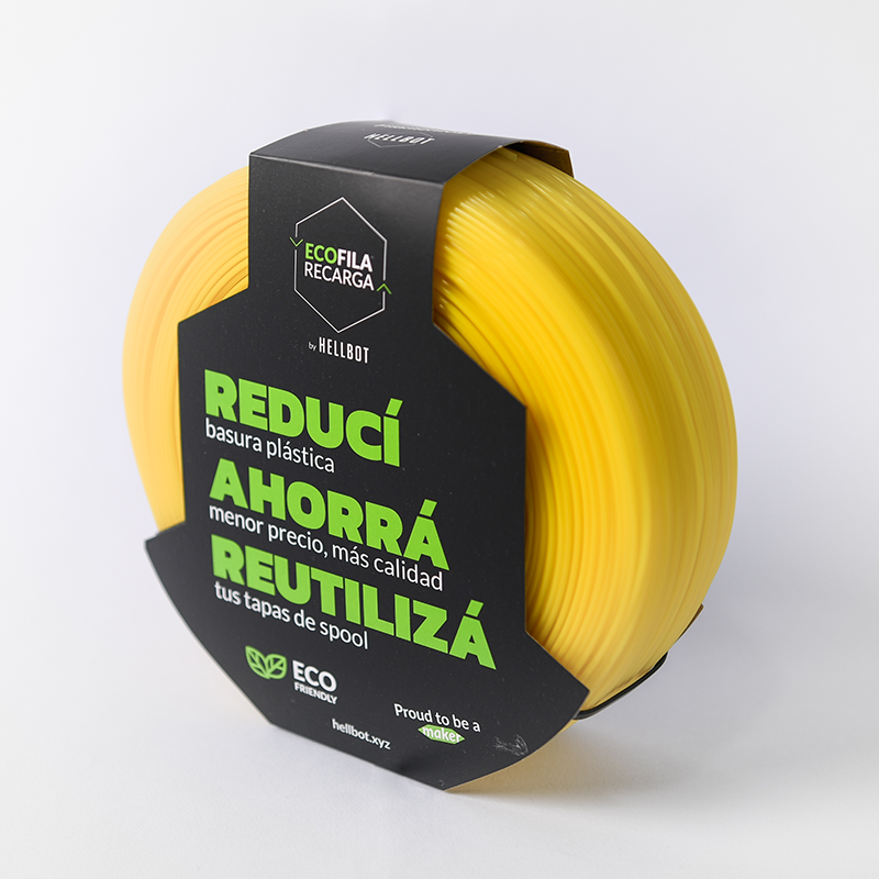 Pla Ecofila Recarga 1KG AmarilloOpción RECARGA. Misma calidad, mismo producto a un precio menor.