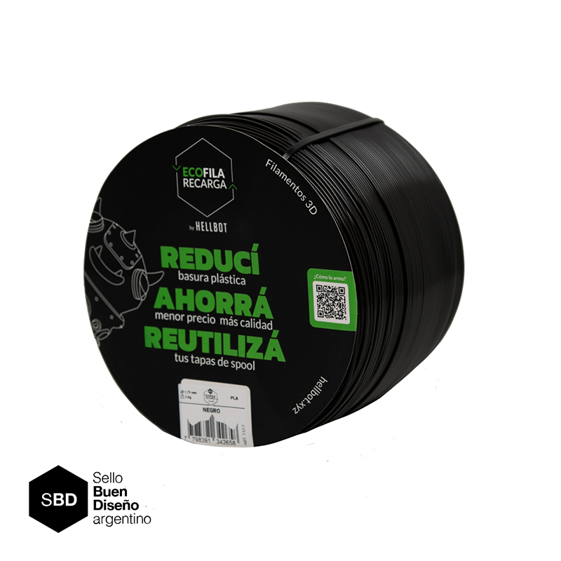 Pla Ecofila 2KG XL Recarga Negro