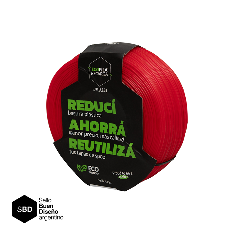 Pla Ecofila Recarga 1KG Crystal Colors Ruby Translucido