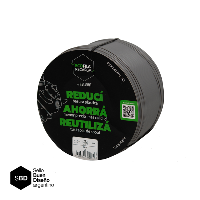 Pla Ecofila 2KG XL Recarga Gris