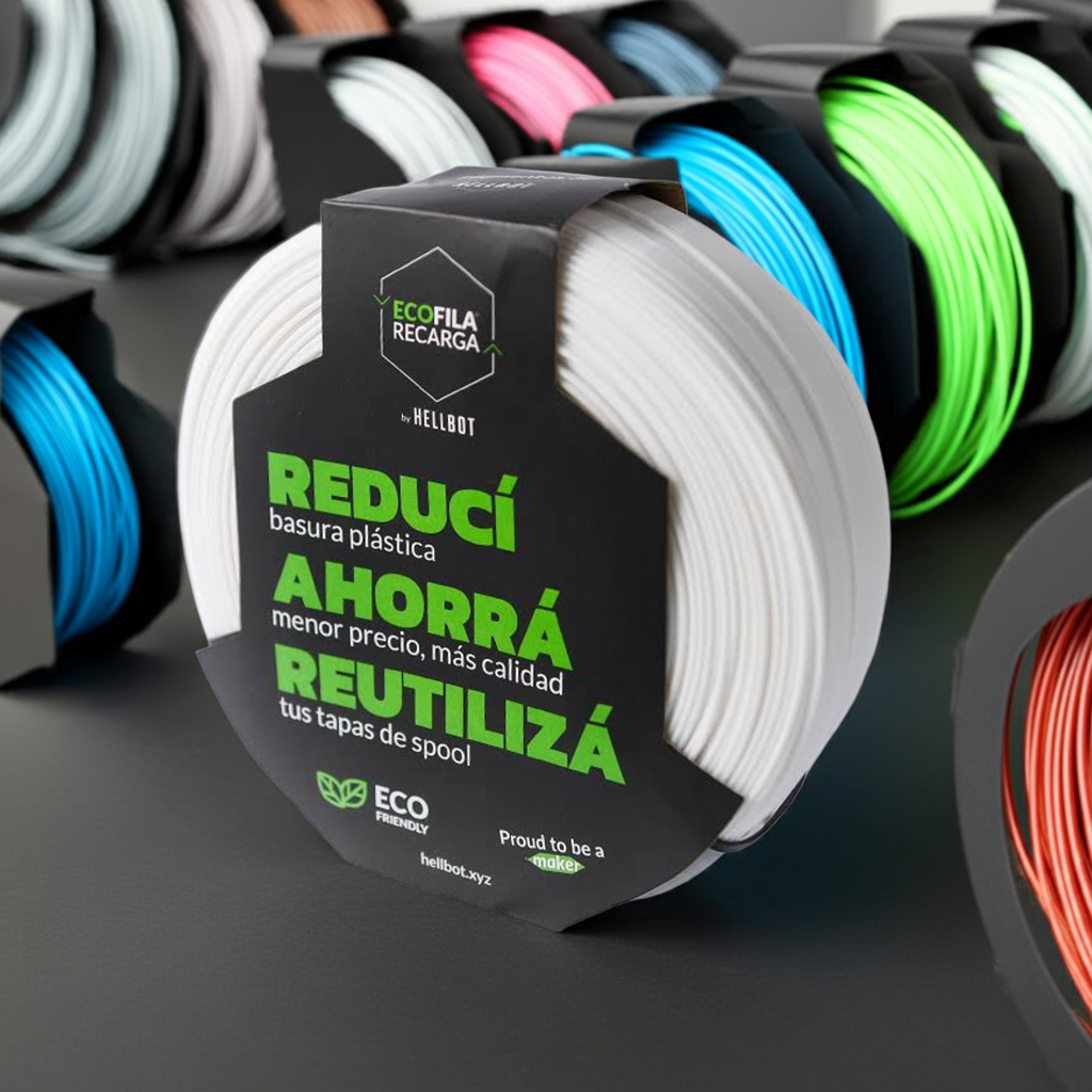 Pla Ecofila Recarga 1KG Blanco - Imagen 4