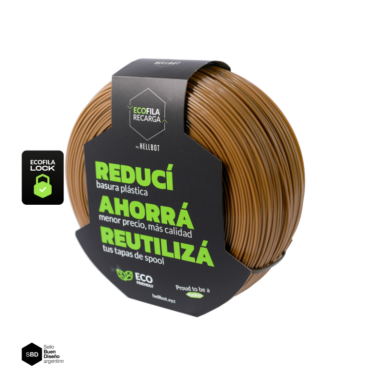 Pla Ecofila Recarga 1KG Marron Claro Capibara - Imagen 2