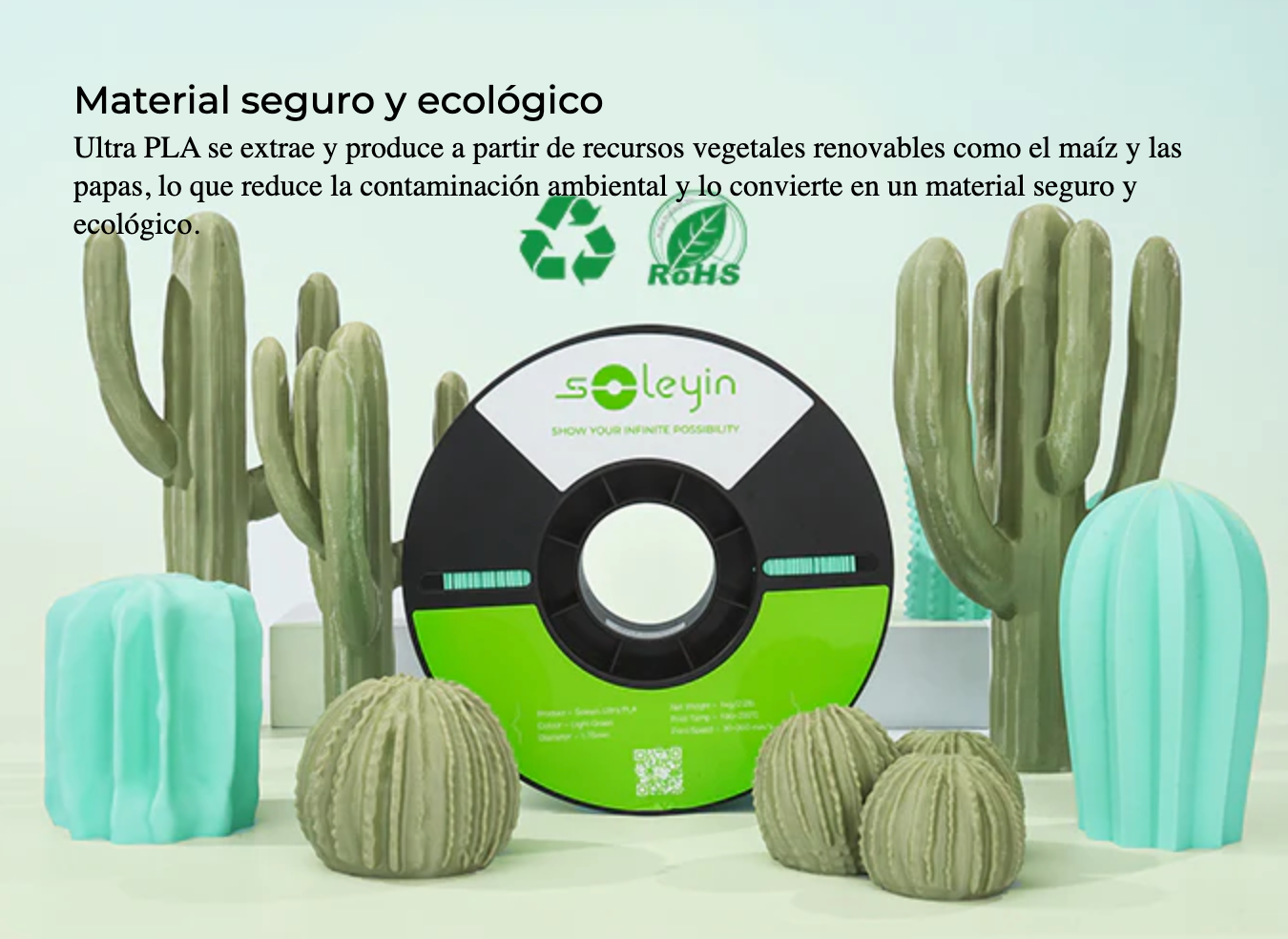 Pla Creality Soleyin Ultra PLA 1KG Gris - Imagen 2